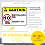10 Mph Speed Limit Signs - 1.2mm Rigid Plastic 300mm X 300mm