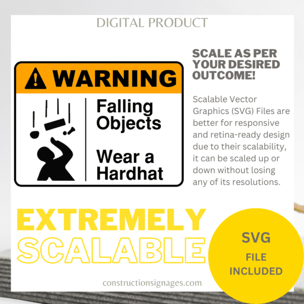 Falling Objects Wear a Hard Hat Printable Digital Download Falling Objects Wear a Hard Hat Printable Digital Download