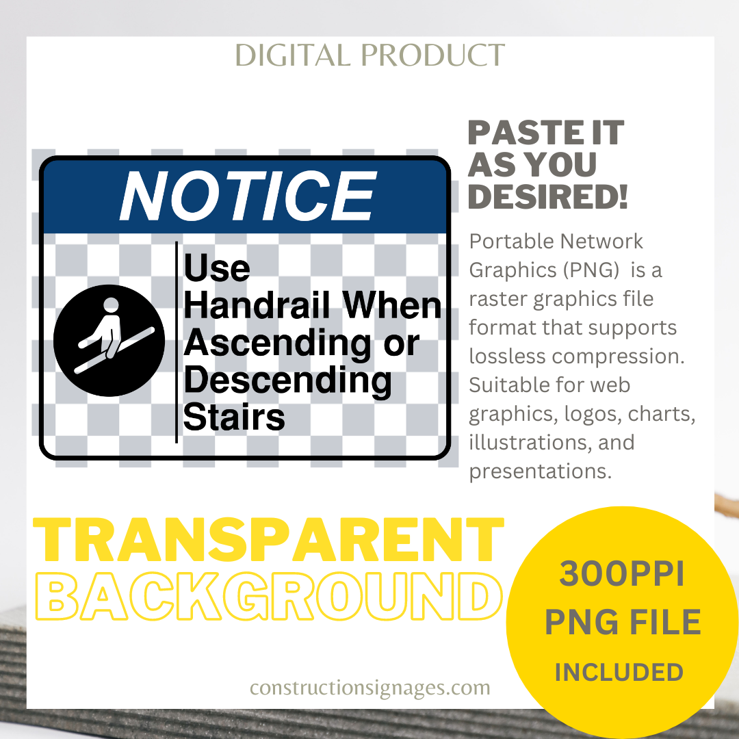 Use Handrails, Printable Digital Download | Construction Signages
