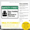 High Visibility Vest Required in This Area, Printable Safety Signages, Digital Download - Image 2