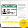 High Visibility Vest Required in This Area, Printable Safety Signages, Digital Download - Image 4